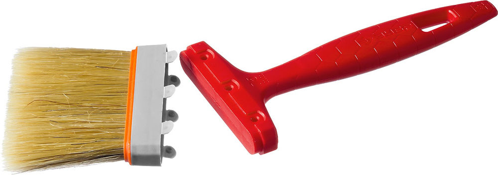 Кисть плоская 75 мм, 3, светлая натуральная щетина, пластмассовая ручка, все виды ЛКМ ЗУБР УНИВЕРСАЛ 01015-075