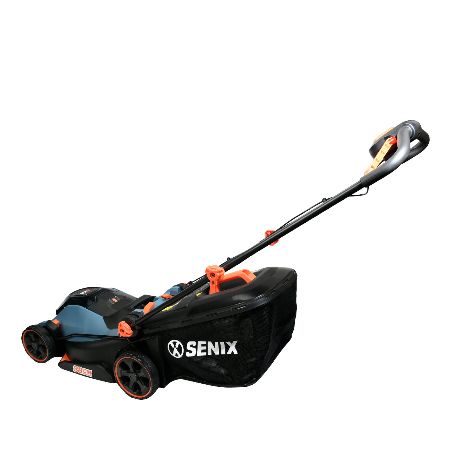 Газонокосилка аккумуляторная, 38 см, 2 аккумулятора 4Ач, двухпортовое ЗУ 2X2 40В