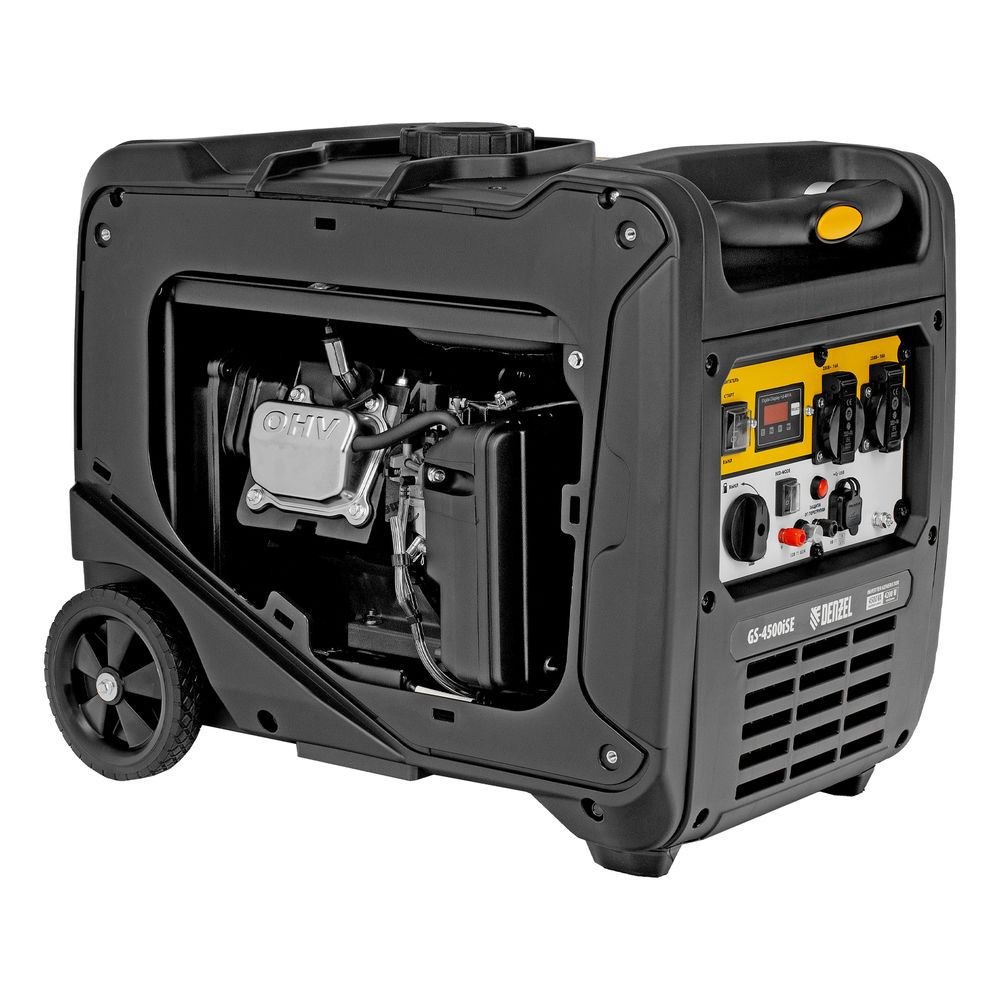 Генератор инверторный GS-4500iSE, 4,5 кВт, 230 В, закрытый корпус, электростартер DENZEL (94714)