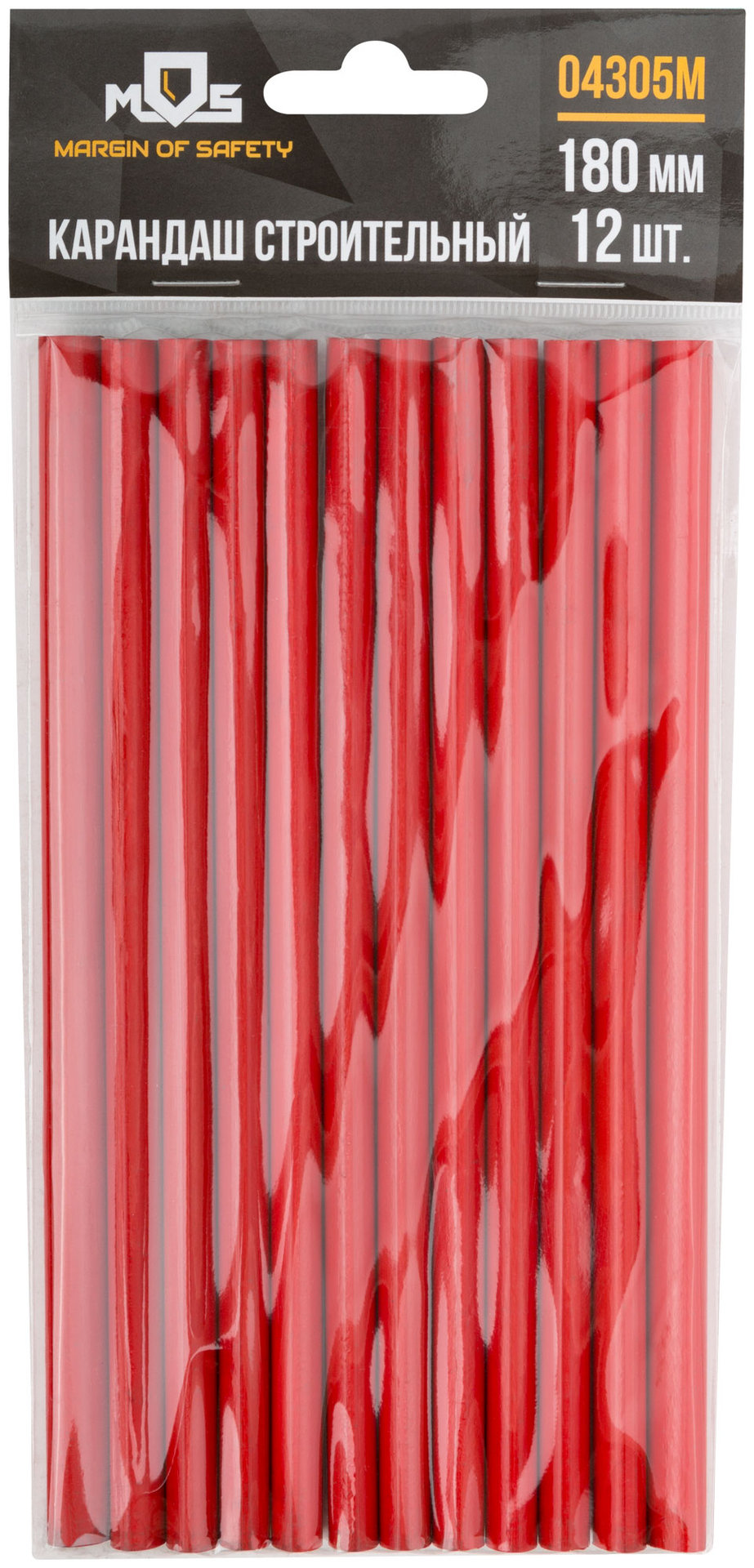 Карандаши строительные, 180 мм, 12 шт. (04305М)