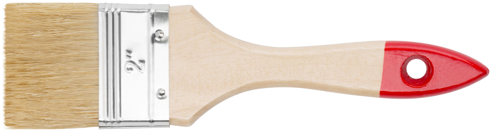 Кисть флейцевая Оптима, натур. cветлая щетина, деревянная ручка 2 (50 мм) (00815)