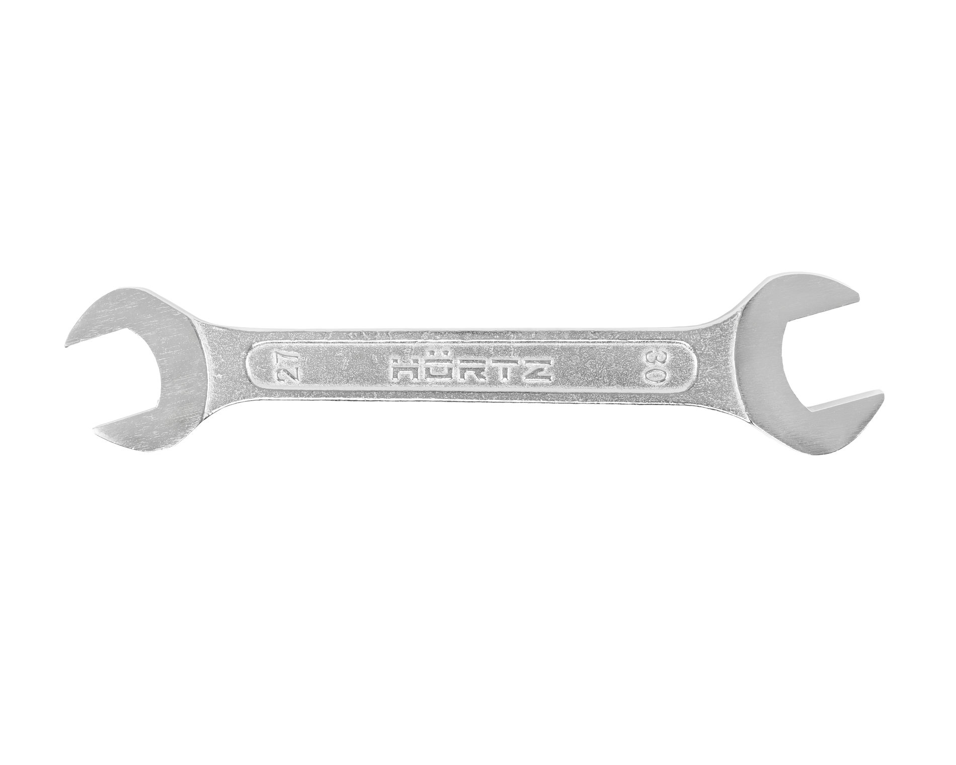 Ключ гаечный рожковый двусторонний 27х30 хромированный на подвесе HORTZ