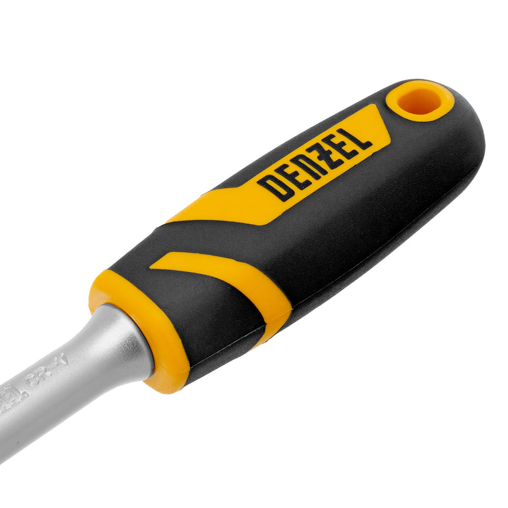 Ключ-трещотка 1/2, 90 зубьев, с быстрым сбросом, CrV Denzel