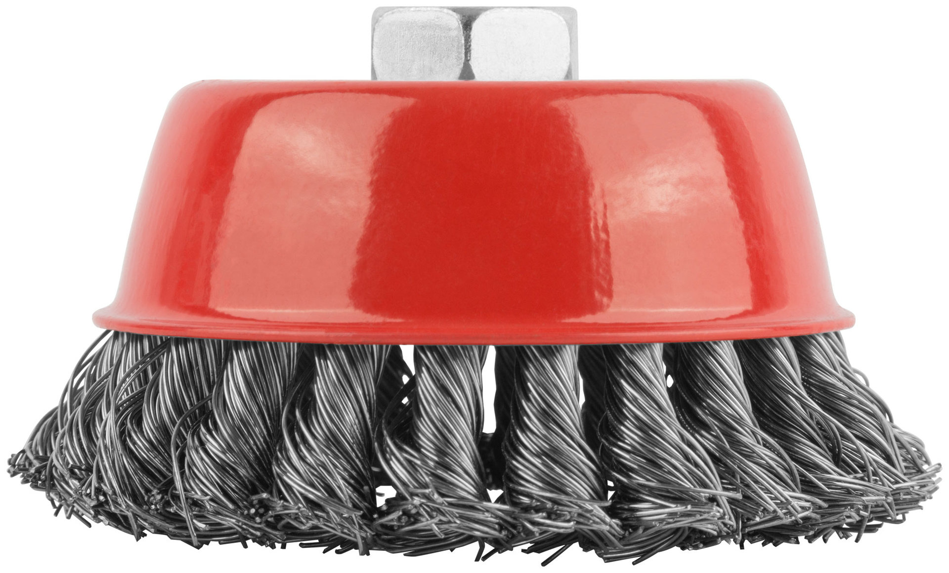 Корщетка чашечная, гайка М14, стальная витая проволока 100 мм (39043)