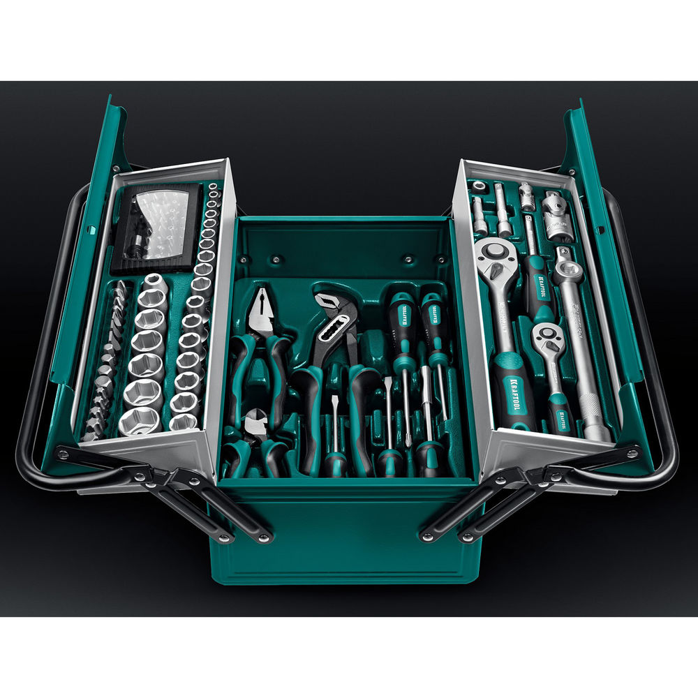 Набор инструмента универсальный 99 предм., (1/2+1/4) GRAND-99 KRAFTOOL 27978-H99