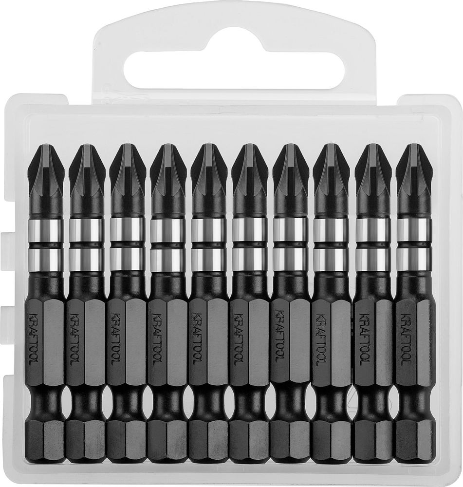 Ударные биты Impact PZ2, 50 мм, 10 шт KRAFTOOL 26193-2-50-S10