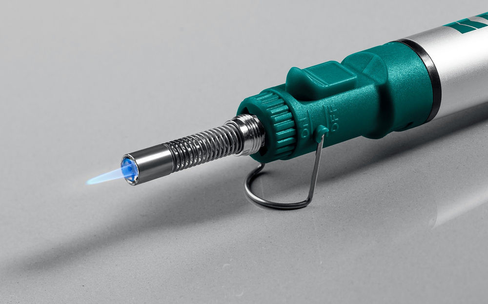 Газовый паяльник SolderGas, 70 A, 30–70 Вт, 1300°С, горелка, фен, набор 3 в 1 KRAFTOOL 55504-H3