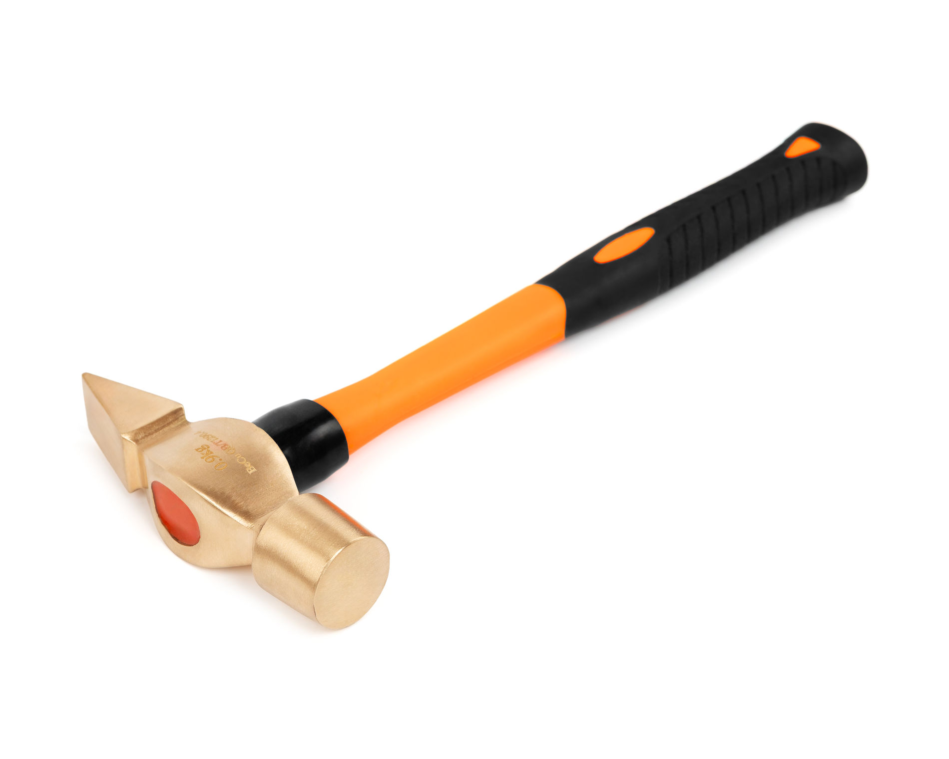 Молоток с поперечным кр.бойком 0,9 кг BeCu рукоятка фибергласс, искробезопасный 189B-1004, HORTZ