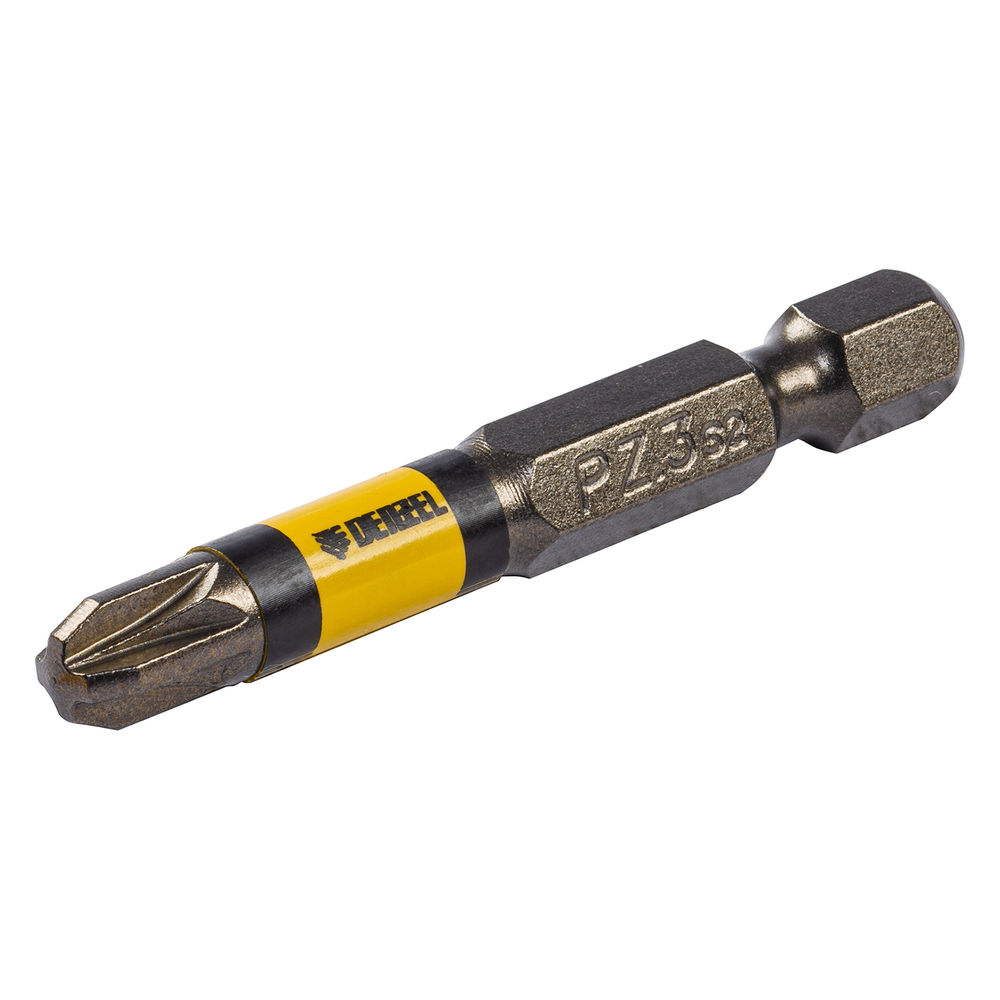 Набор бит комбинированный 3 шт., PZ1, PZ2, PZ3, 50 мм, сталь S2 Denzel (11677)