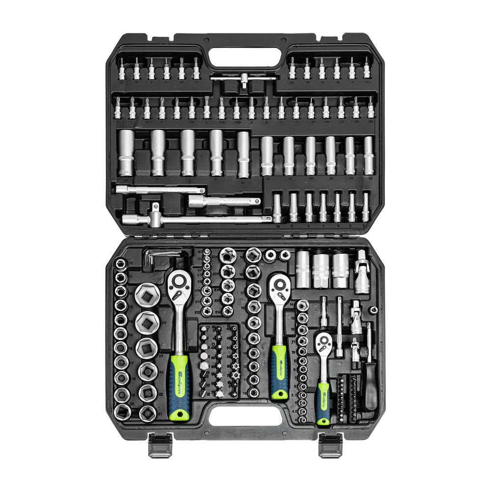 Набор инструментов, 1/2, 3/8, 1/4, пластиковый кейс 172 предм. Сибртех