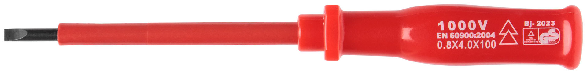 Отвертка изолированная 1000 В, CrV сталь, пластиковая ручка 4х100 мм SL (55802)