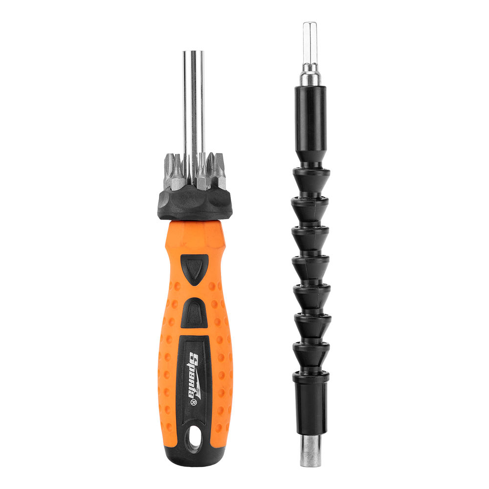 Отвертка телескопическая, набор бит, гибкий привод, 8 шт, Sparta