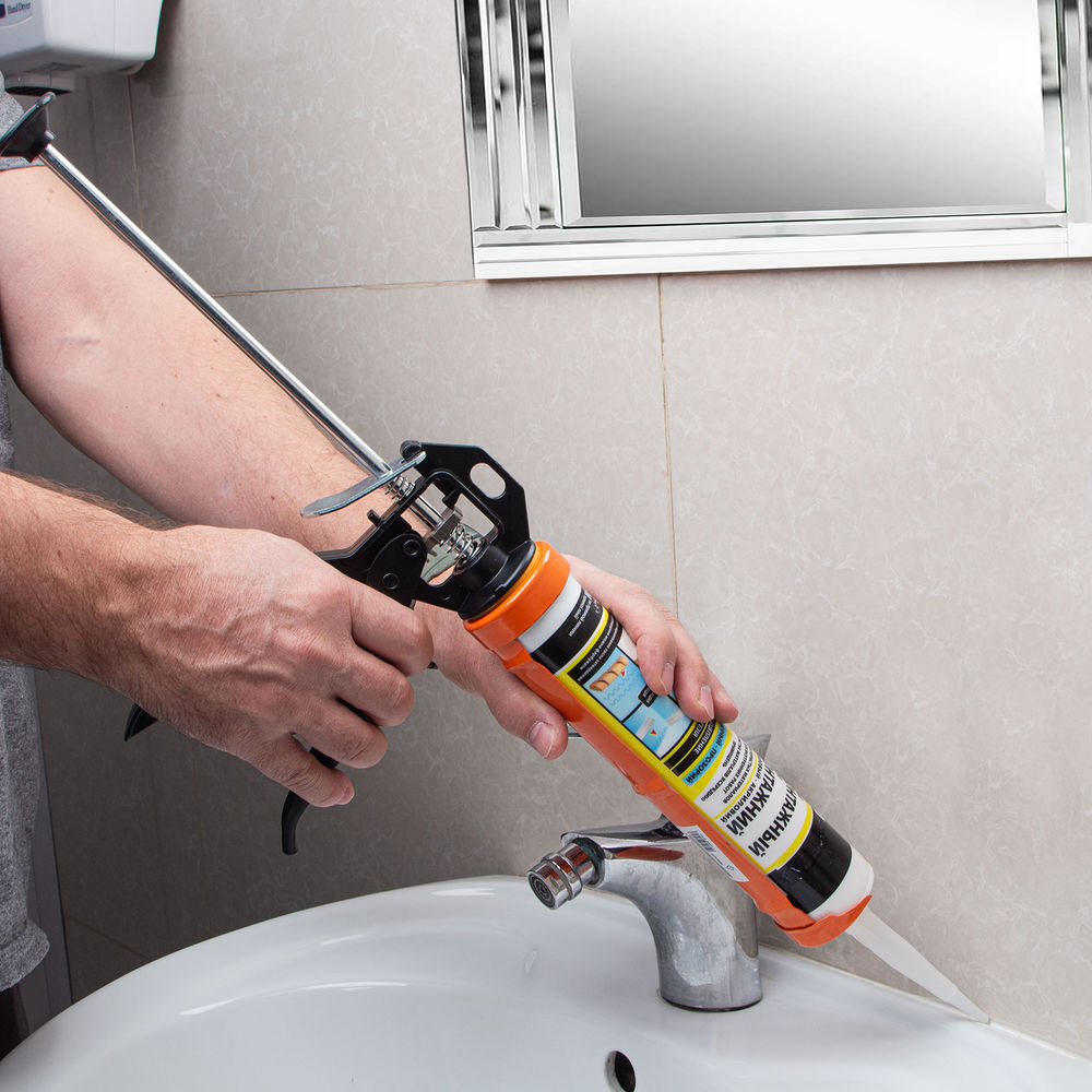 Пистолет для герметика, 310 мл, полуоткрытый, круглый шток 8 мм, Heavy Duty Sparta (886325)