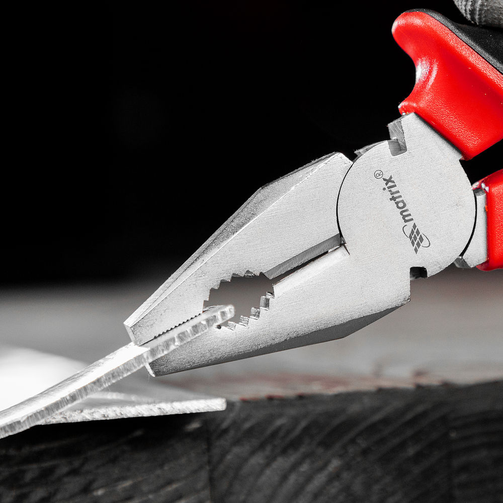 Плоскогубцы Nickel, никелированные 200 мм, двухкомпонентные рукоятки Matrix