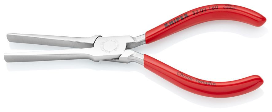 Плоскогубцы Утконосы, губки 3х9х55 мм, длина 160 мм, хром, обливные ручки (KN-3303160)