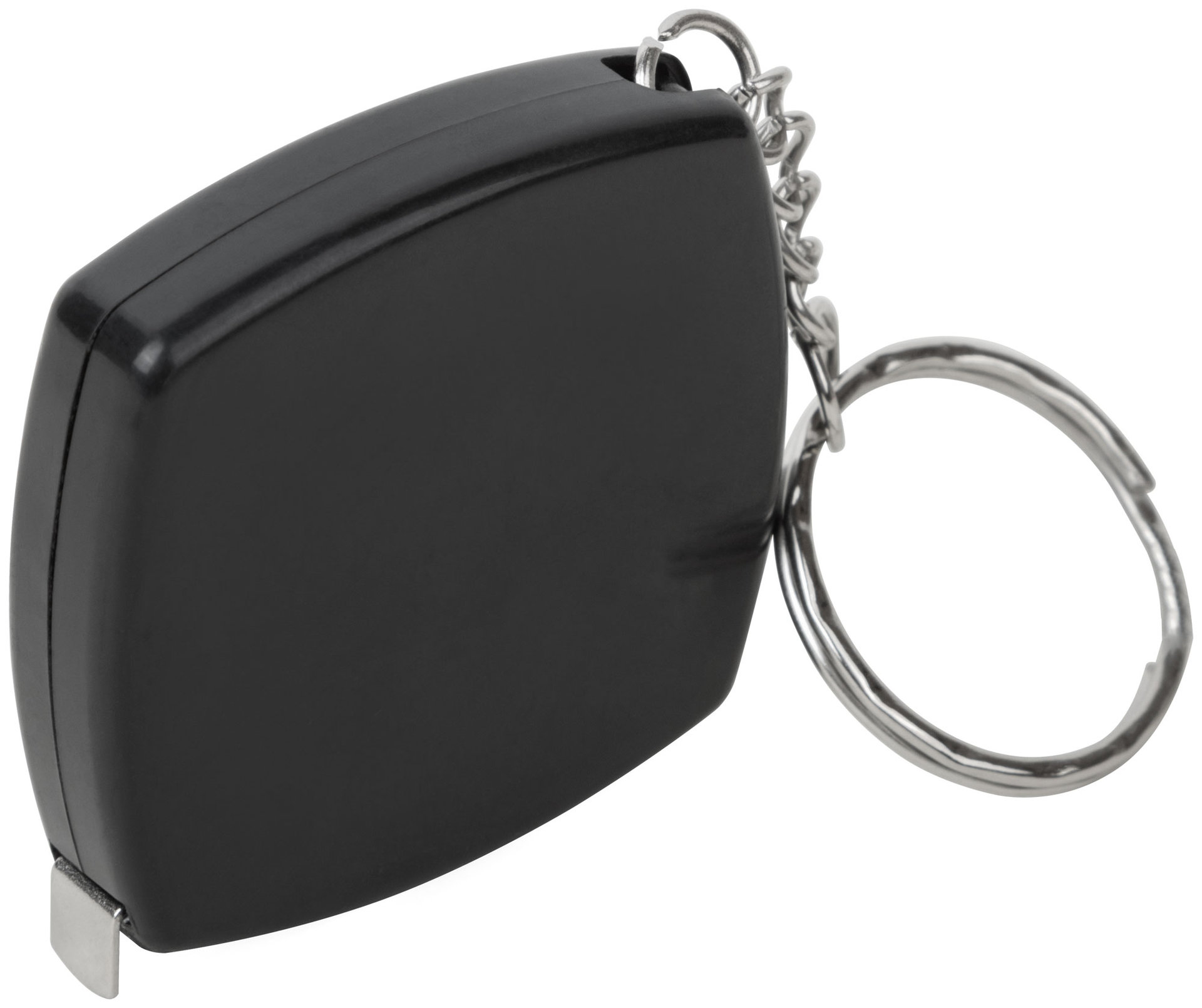 Рулетка-брелок 2 м x 6 мм, черная квадратная