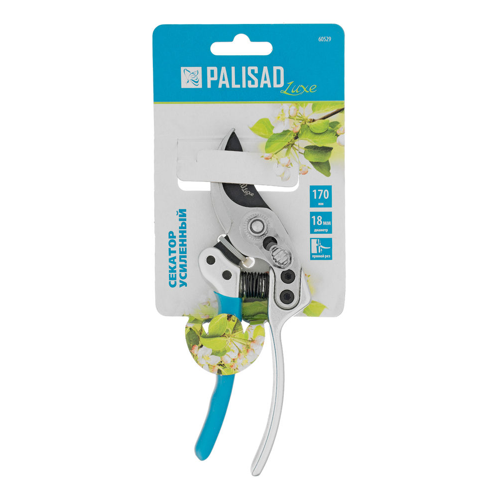 Секатор прямого реза, 170 мм, усиленный, нижняя рукоятка в ПВХ - оболочке, Luxe, Palisad (60529)
