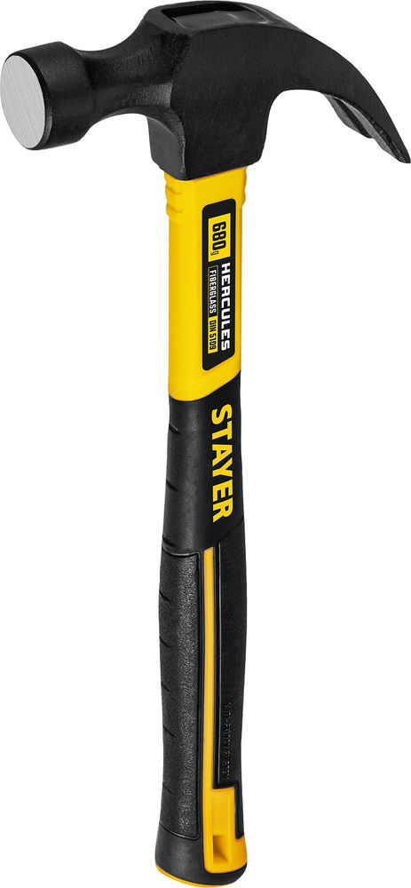 Молоток-гвоздодёр столярный Fiberglass, 680 г, с фиберглассовой рукояткой STAYER Professional 2026_z02