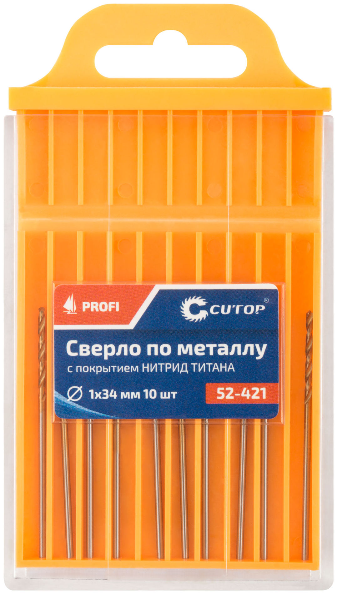 Сверло по металлу Cutop Profi с титановым покрытием, 1х34 мм (10 шт) (52-421)