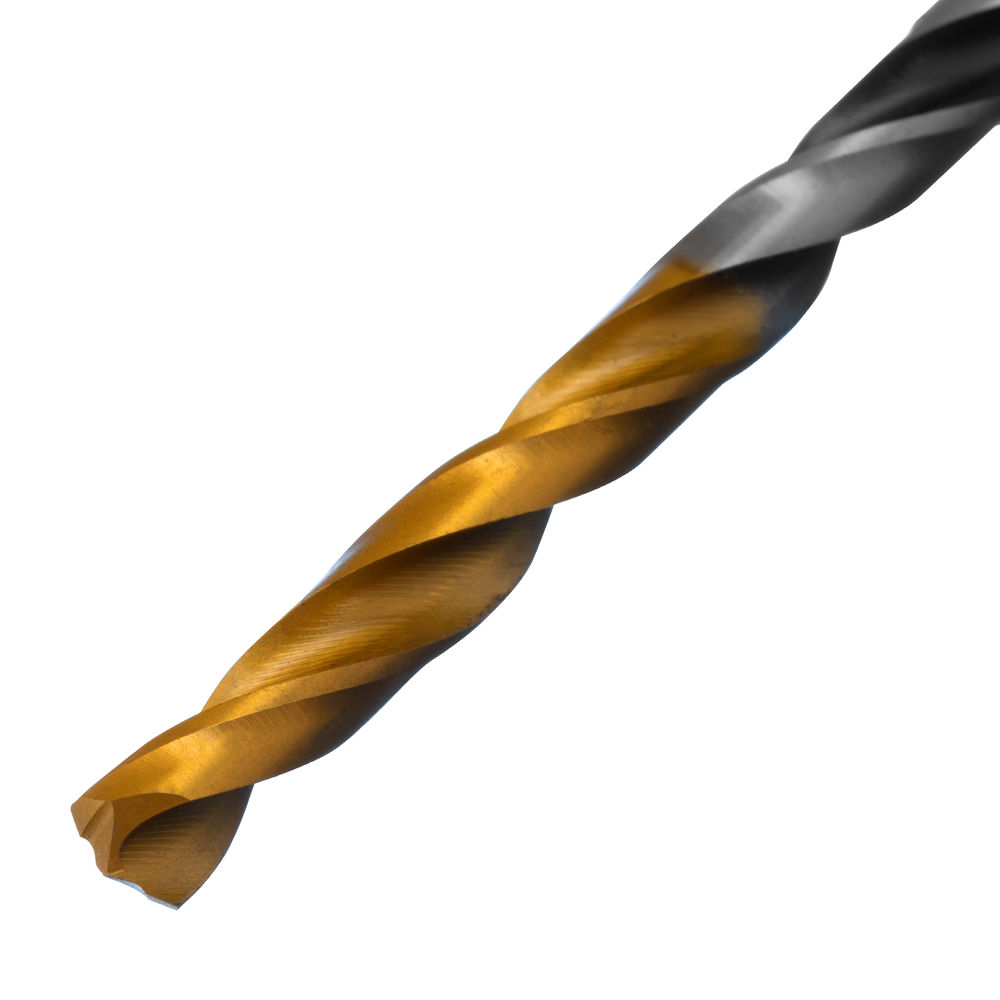 Сверло спиральное по металлу 4 x 75мм, Р6М5, Golden Tip, многогранная заточка Denzel (718272)