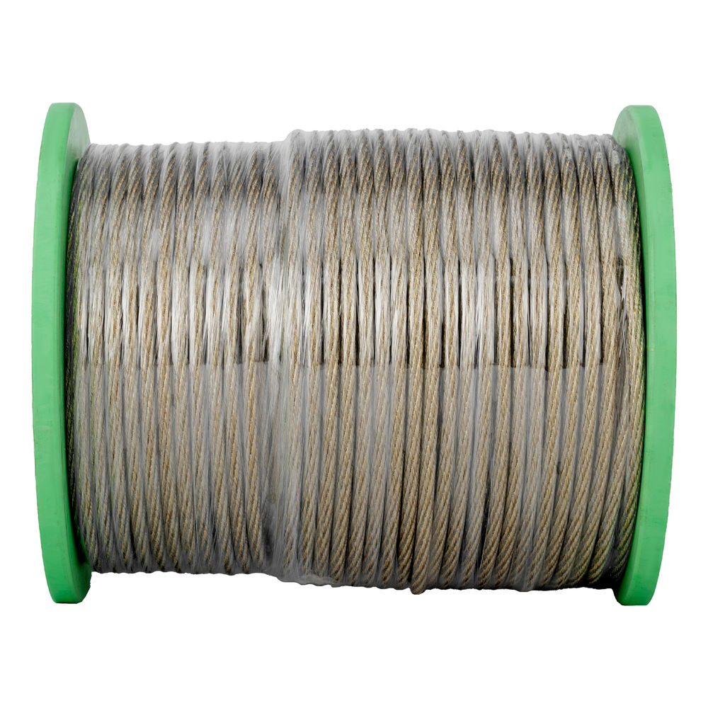 Трос металлополимерный прозрачный ПР-6.0, толщина 6.0 мм, катушка 150 метров Сибртех (47640)