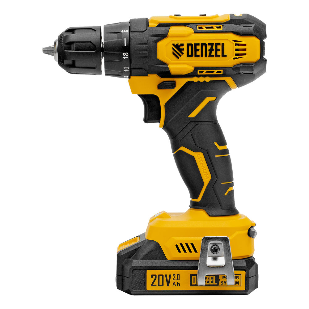 Дрель-шуруповерт аккумуляторная CDQ-20, Li-Ion, 20 В// Denzel (26118)