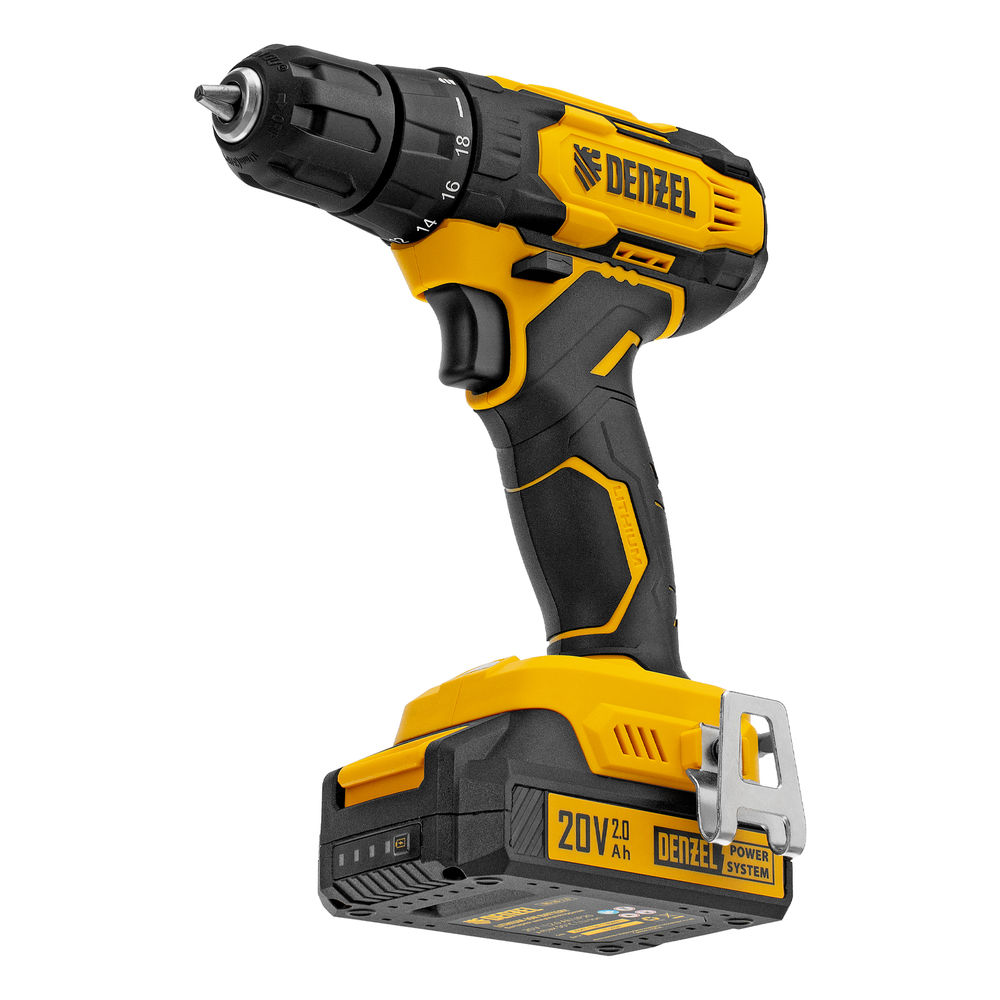 Дрель-шуруповерт аккумуляторная CDQ-20, Li-Ion, 20 В// Denzel (26118)