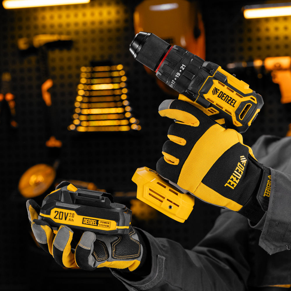 Дрель-шуруповерт аккумуляторная ударная бесщет. CIDH-BL-20, Li-Ion, 20 В// Denzel (26137)