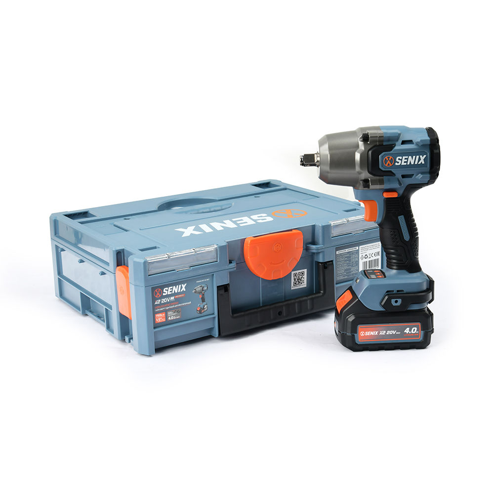 Импульсный гайковерт 1/2, 750 Нм, 1х4Ач, ЗУ, кейс X2 20В