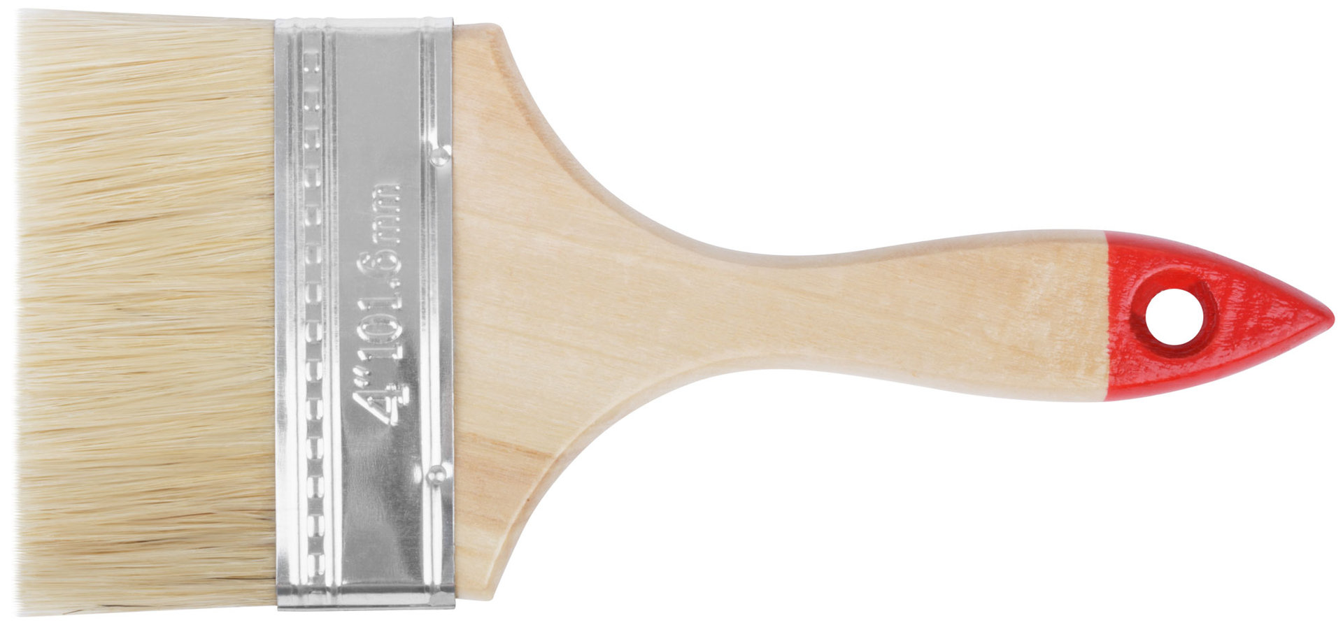 Кисть флейцевая Оптима, натур. cветлая щетина, деревянная ручка 4 (100 мм) (00818)