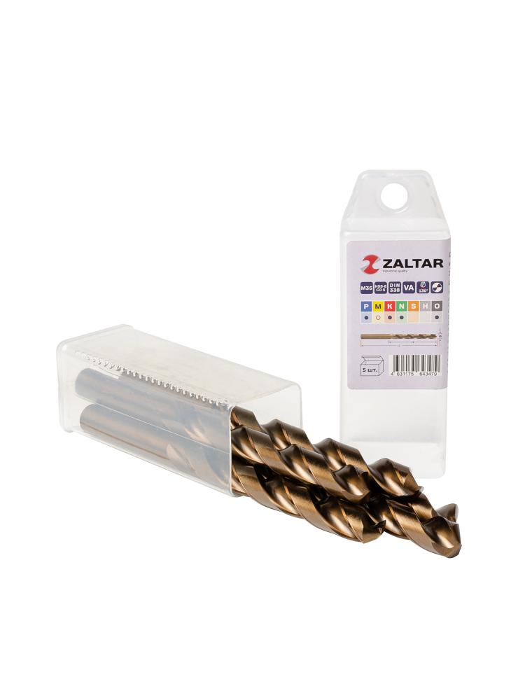 Комплект свёрл по металлу индустриальных, 5 шт, DIN 338, HSS-E Co5, Тип VA, 5xD, O12.00 мм (ZA-74120-S5)
