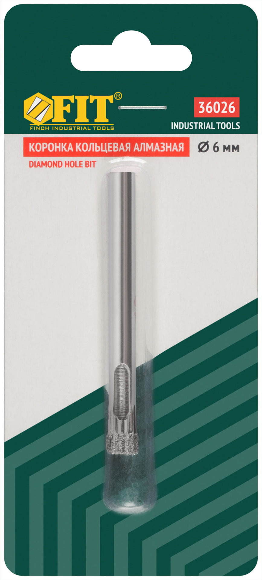 Коронка алмазная кольцевая для стекла / кафеля 6 мм (36026)