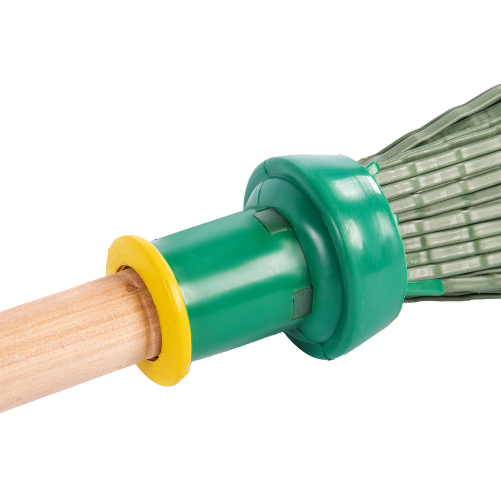 Метла полипропиленовая, 215 х 280 х 1505 мм, круглая, деревянный черенок, Сибртех (63226)