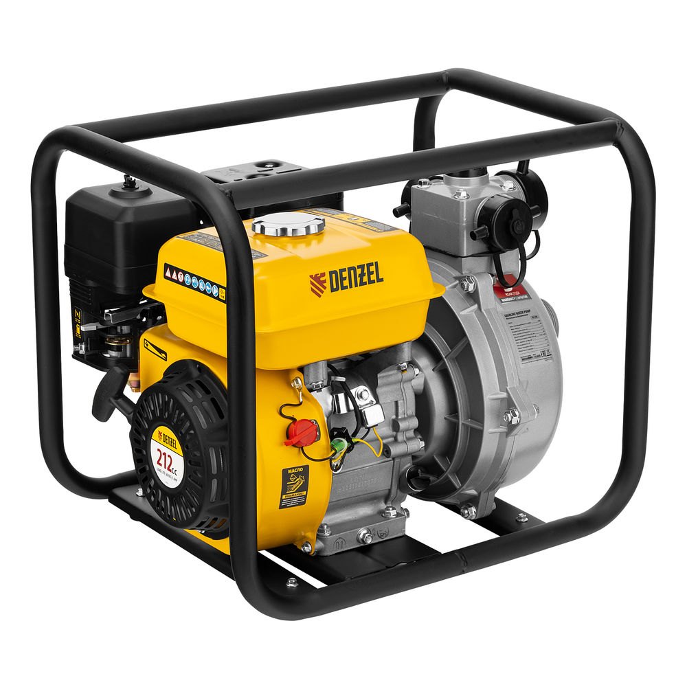 Мотопомпа бензиновая высоконапорная PX-50H, 7 л.с, 2, 600 л/мин, глубина 8 м, напор 65 м Denzel (99203)