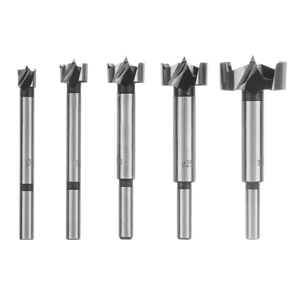 Набор сверл Форстнера по дереву, 10-15-20-25-35 мм, 5 шт, в деревянном боксе, цилиндрический хвостовик Sparta (704405)