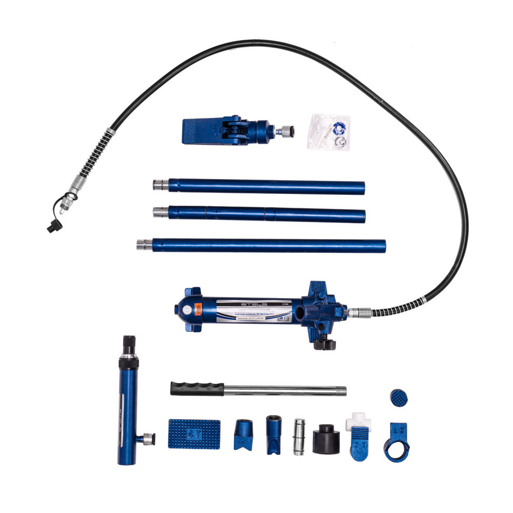 Растяжка гидравлическая, 4 т, набор из 17 предметов, 7 сменных насадок, в металлическом кейсе Stels (51352)