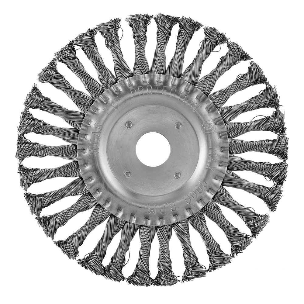 Щетка для УШМ 175 мм, посадка 22.2 мм, плоская, крученая металлическая проволока Сибртех (746367)