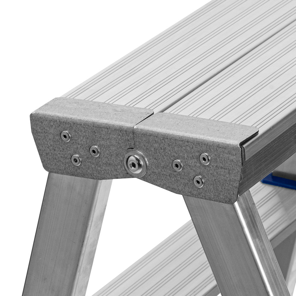 Стремянка двусторонняя 5 ступеней, алюминиевая, Сибртех (97925)