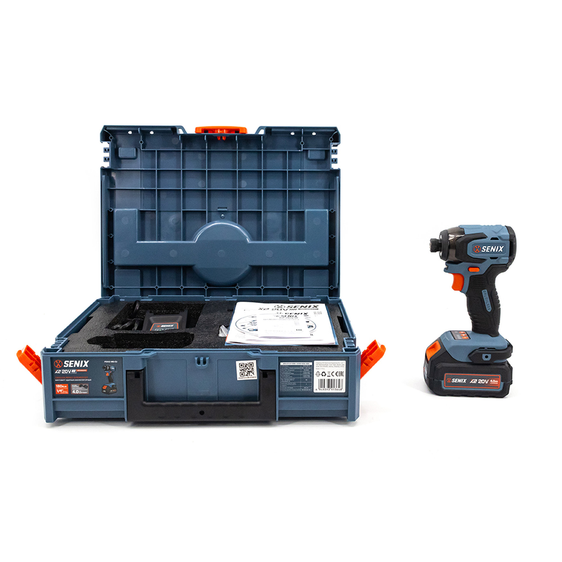 Импульсный шуруповерт, 180Нм, 1х4Ач, ЗУ, кейс X2 20В