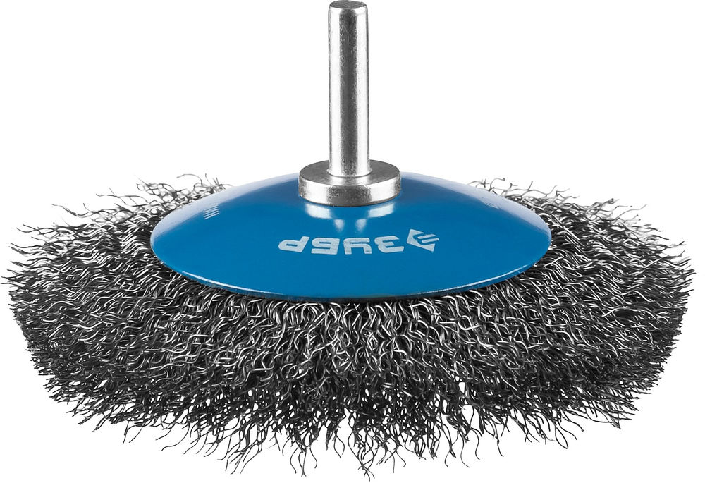 Щетка коническая для дрели 100 мм, витая стальная латунированная проволока 0.3 мм ЗУБР Профессионал 35230-100_z02