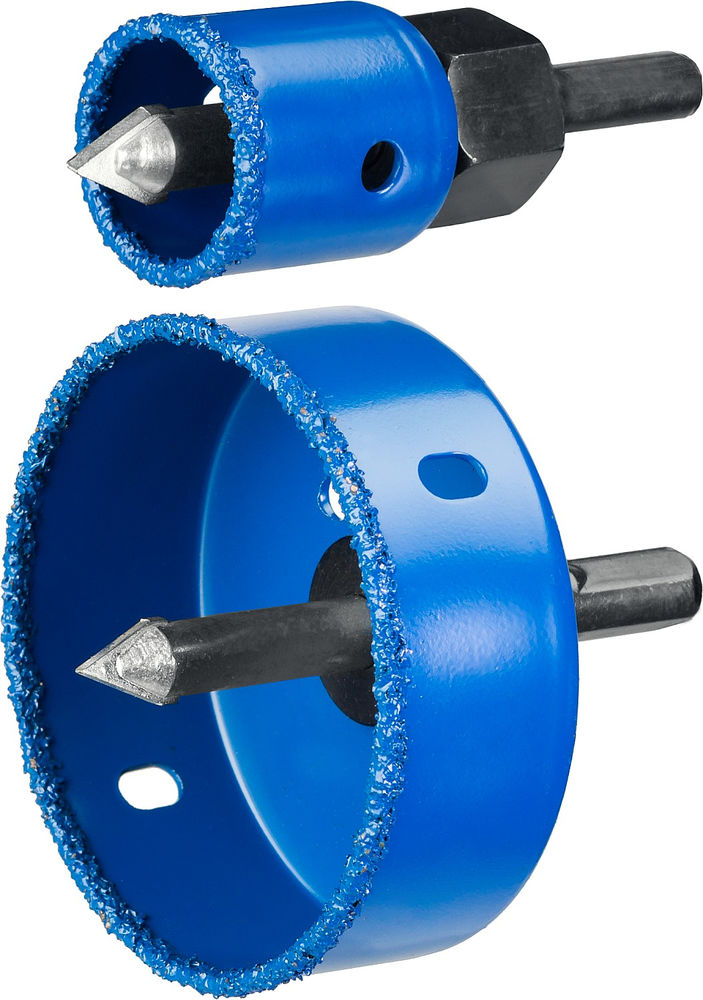 Набор коронок-чашек с оснасткой 6 шт, d 22, 28, 35, 44, 68, 73 мм, L 25 мм, карбид вольфрама ЗУБР Профессионал 33360-H6_z01