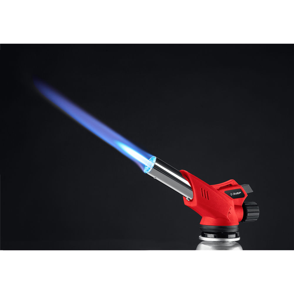 Горелка газовая ГМ-350 1300°C с пьезоподжигом на баллон с цанговым соединением ЗУБР 55553