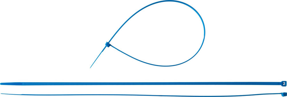 Кабельные стяжки КС-С1, 4.8 x 400 мм, нейлон РА66, 100 шт, синие ЗУБР Профессионал 309070-48-400