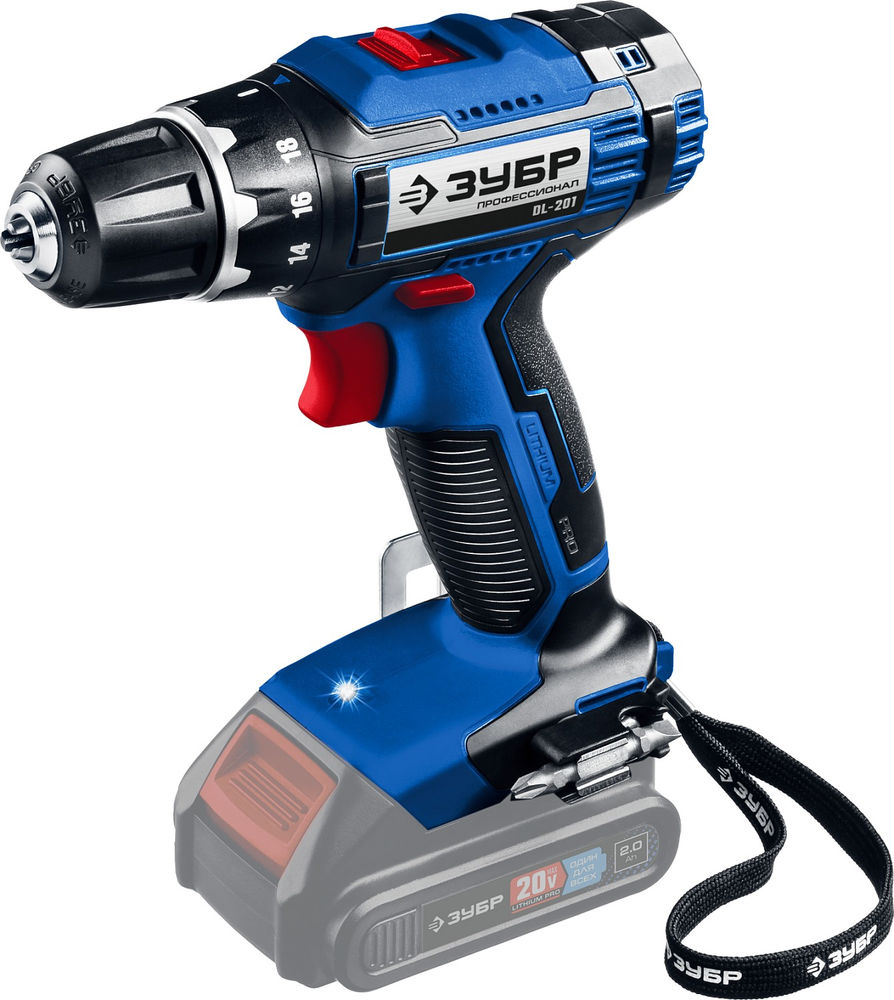 Дрель-шуруповерт 20 В 50 Н·м без АКБ Профессионал ЗУБР Т7 DL-201