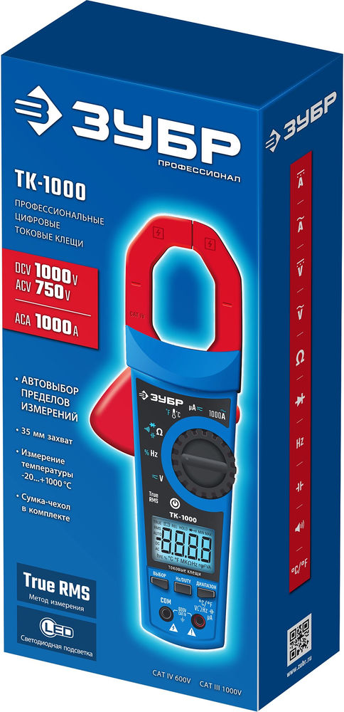 Токовые клещи цифровые ЗУБР ТК-1000 59824_z01