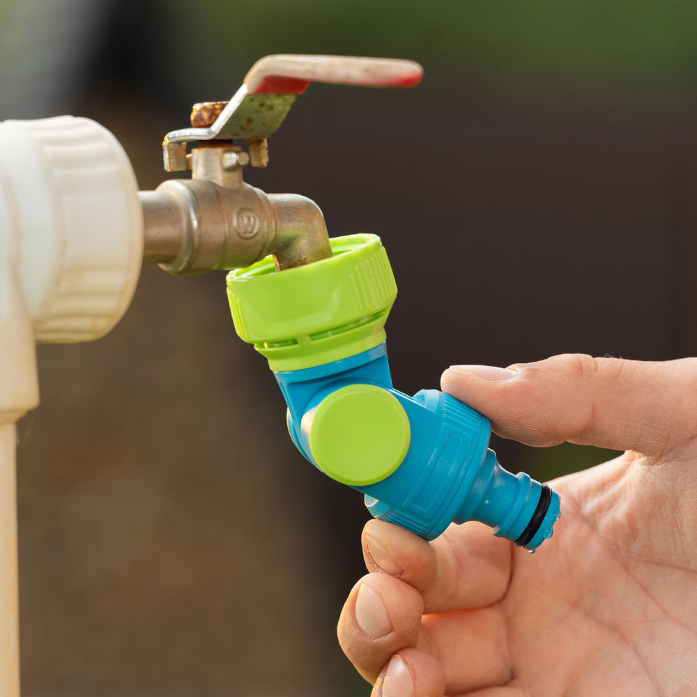 Адаптер штуцерный, шарнирный, с переключателем, 1/2-1, Palisad Luxe (65781)