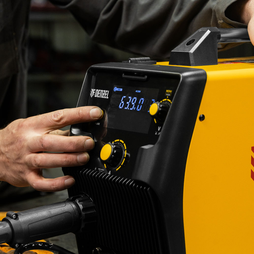 Аппарат инвертор. полуавтомат. cварки IMIG-205SDR, 200 А, ПВ 60%, катушка 5 кг Denzel (94364)