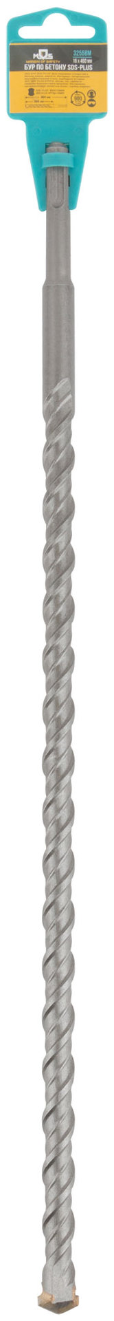 Бур по бетону SDS PLUS с двойной резьбой 16х460 мм (32558М)