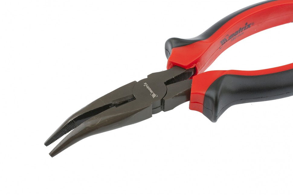 Длинногубцы изогнутые Black Nickel, 180 мм, двухкомпонентные рукоятки Matrix (17460)
