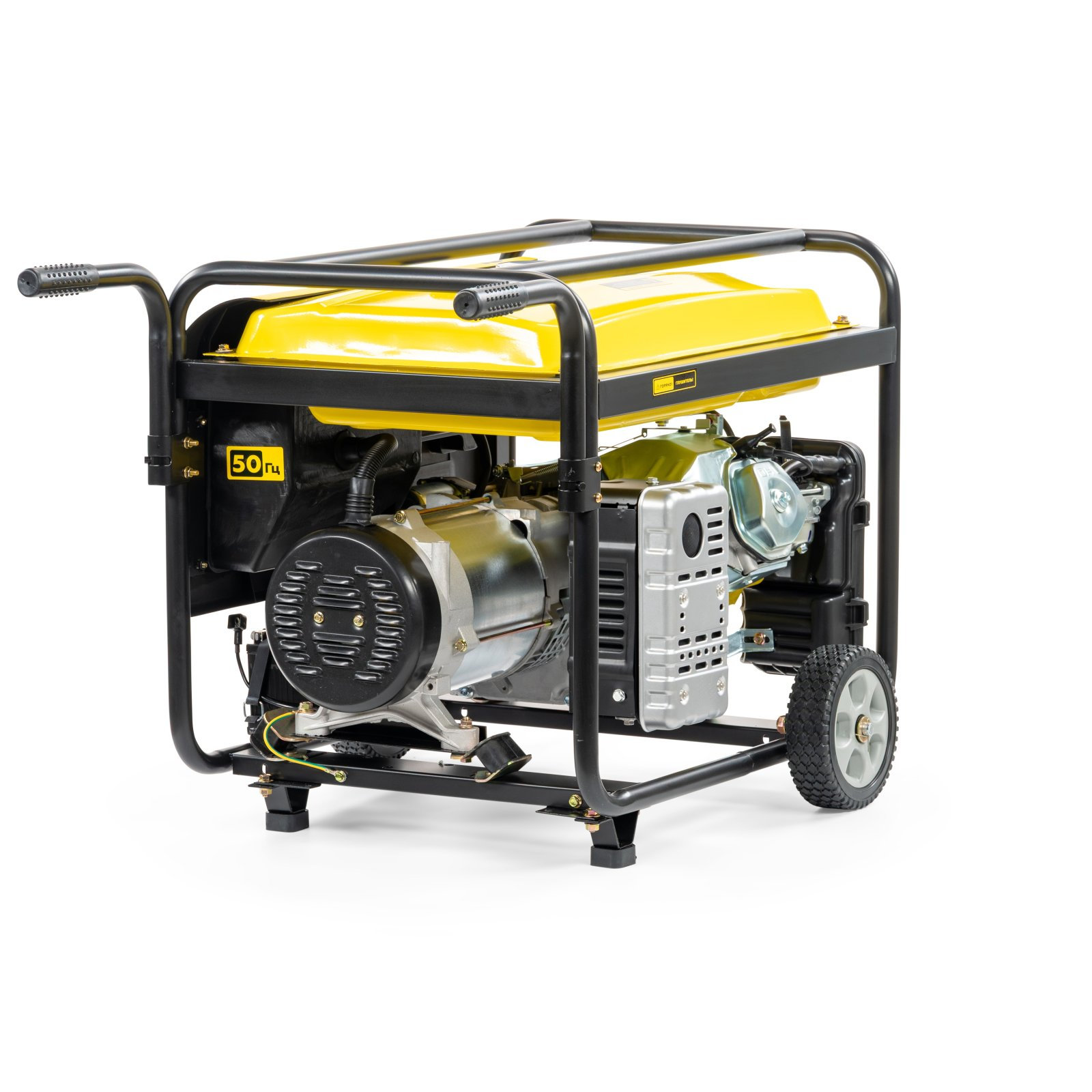 Генератор CHAMPION GG7501E (PRO 6/6,5кВт 15лс 25л 12В 83,3кг, эл.стартер, счетчик, колеса) (GG7501E)